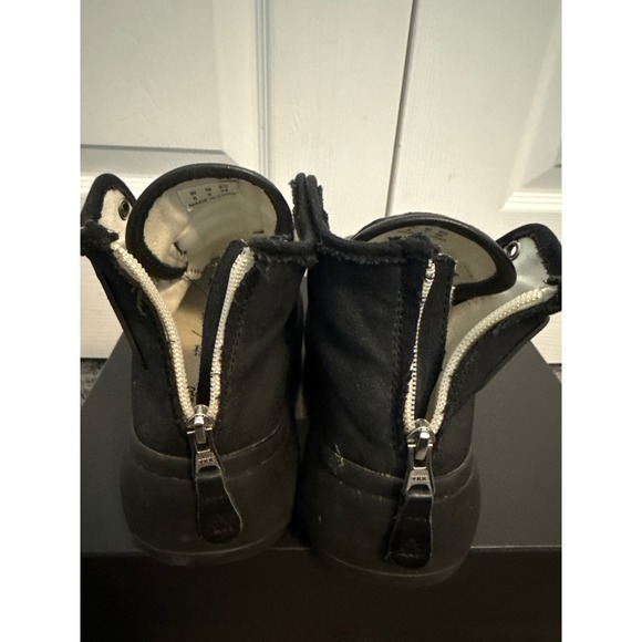 R13 Black Leather Canvas High Top Platform Zip Sneakers Women Size 8 - Picture 5 of 11